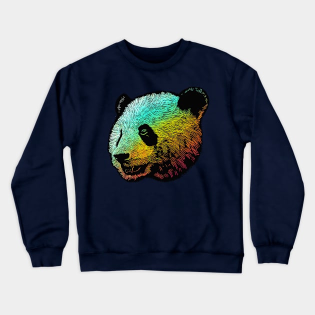 Cool Colored Panda Crewneck Sweatshirt by barmalisiRTB